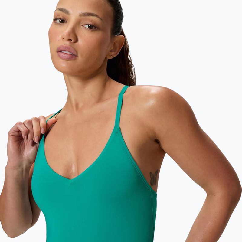 Dámské jednodílné plavky Speedo Solid V-Neck peacock teal 4