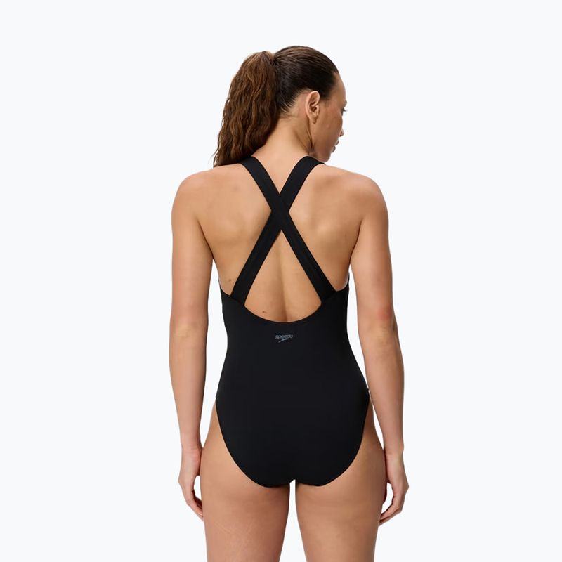 Dámské jednodílné plavky Speedo Solid Scoop Neck anthracite 2