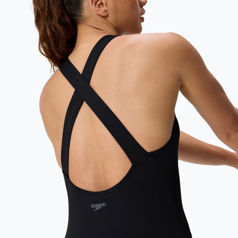 Dámské jednodílné plavky Speedo Solid Scoop Neck anthracite 5