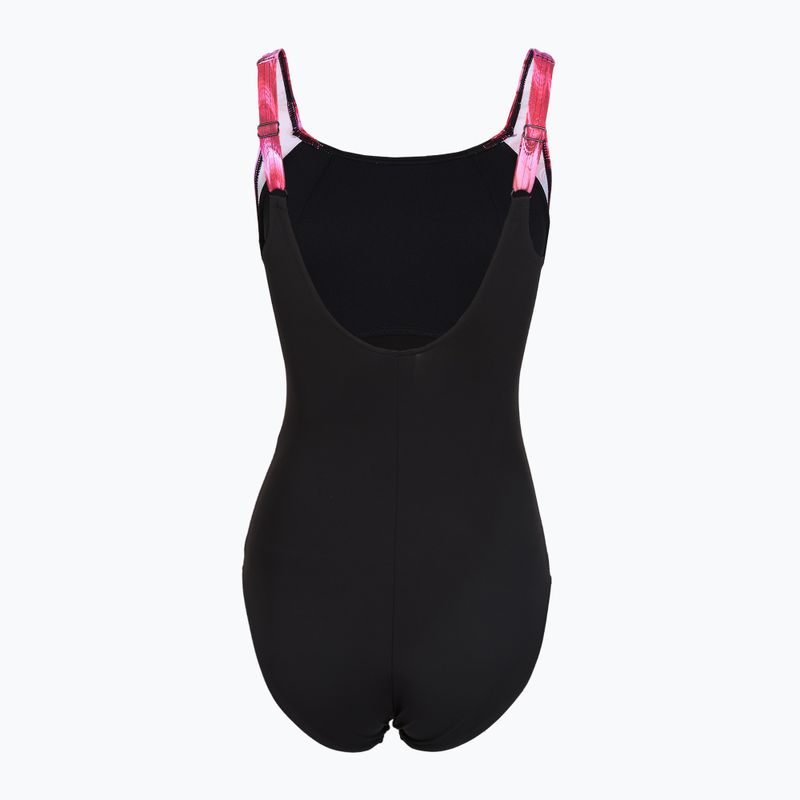 Dámské jednodílné plavky Speedo Shaping LunaLustre Printed anthracite/ruby 2