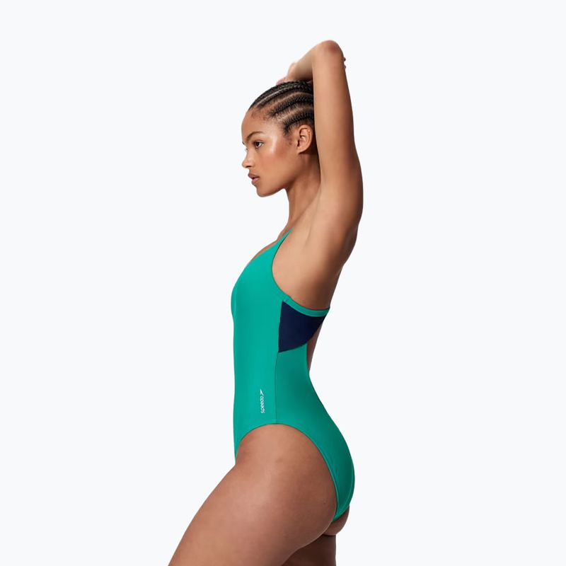 Dámské jednodílné plavky Speedo Solid Racerback peacock teal/peacoat 3
