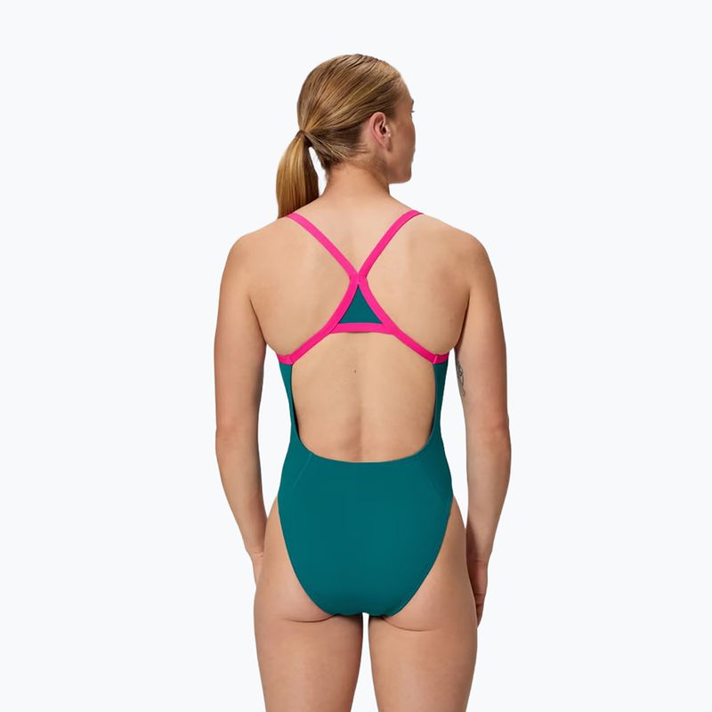 Dámské jednodílné plavky Speedo Solid Turnback peacock 2