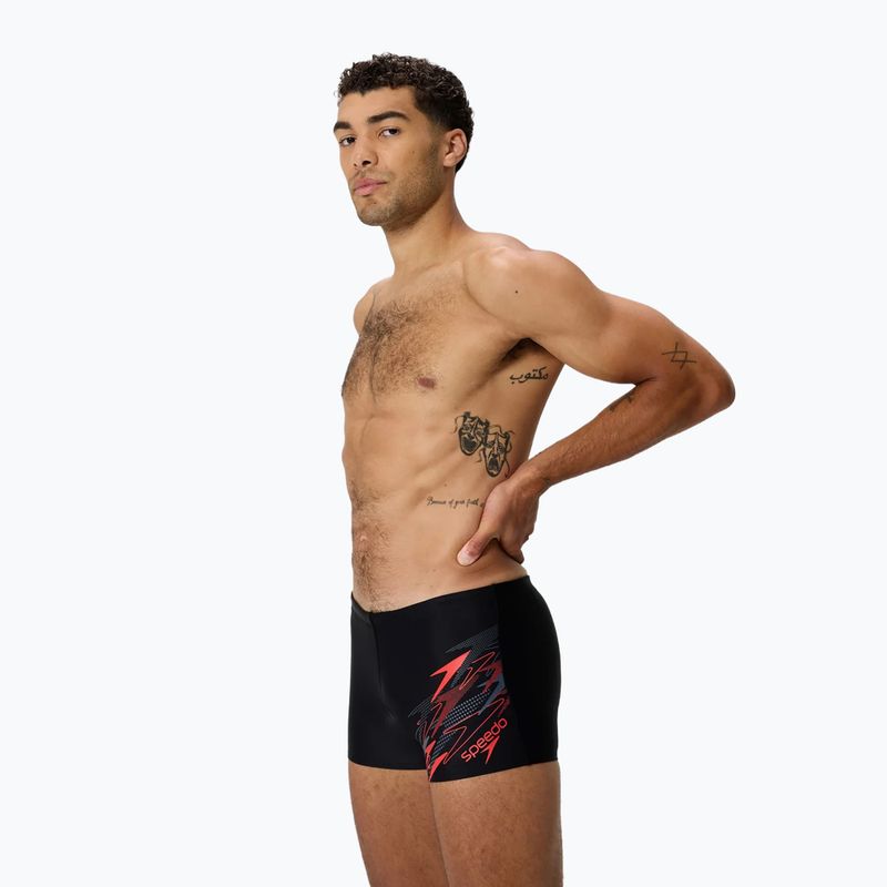 Pánské plavecké boxerky Speedo Medley Logo Aquashort anthracite/hrr 4