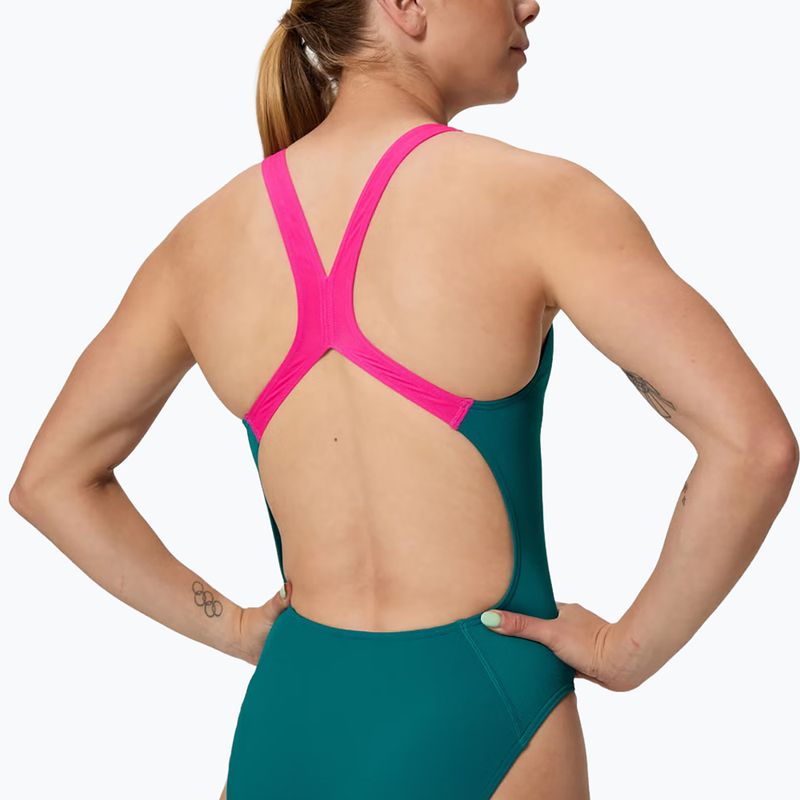 Dámské jednodílné plavky Speedo Solid Powerback peacock 4