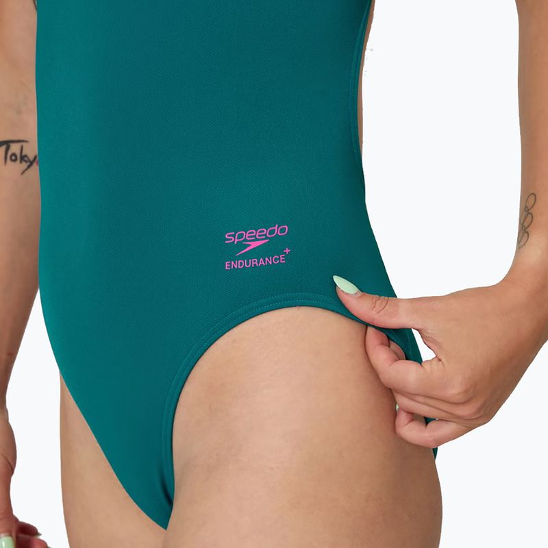 Dámské jednodílné plavky Speedo Solid Powerback peacock 5