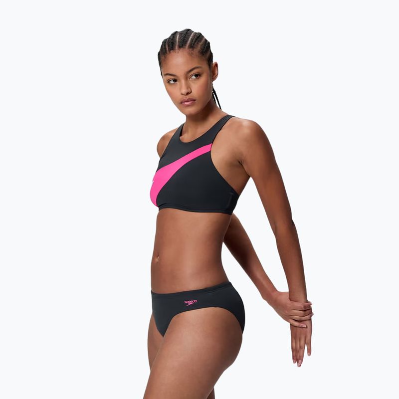Dámské dvoudílné plavky Speedo Hyperboom Butterfly Back anthracite/margarita pink 3