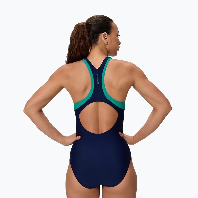 Dámské jednodílné plavky Speedo Colorblock Racerback peacoat/peacock teal 2