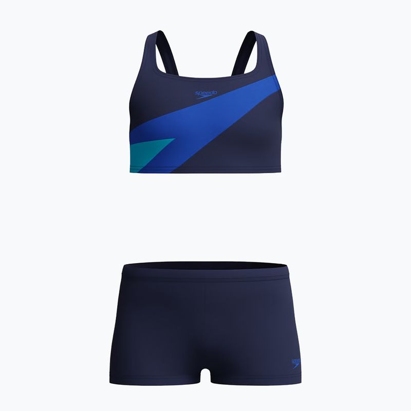 Dětské dvoudílné plavky Speedo Hyperboom Butterfly Back peacoat/deep sapphire