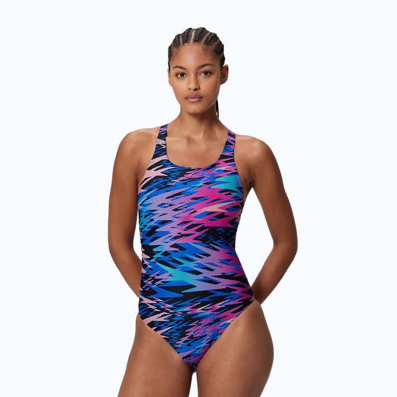 Dámské jednodílné plavky Speedo Hyperboom Print Medalist anthracite