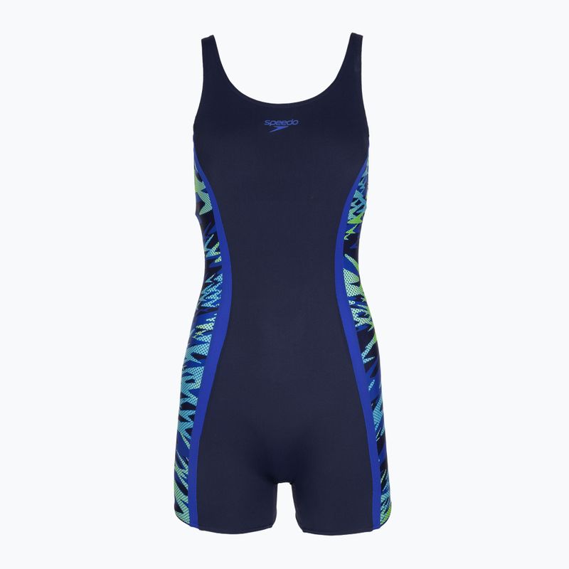 Dámské jednodílné plavky Speedo Hyperboom Splice Muscleback Legsuit peacoat/sapphire