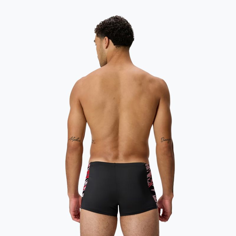 Plavecké boxerky Speedo Hyperboom Splice Aquashort anthracite/high risk red 2