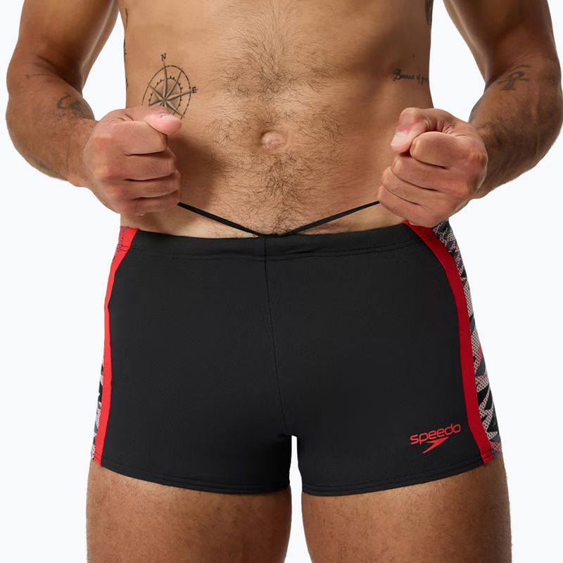 Plavecké boxerky Speedo Hyperboom Splice Aquashort anthracite/high risk red 4