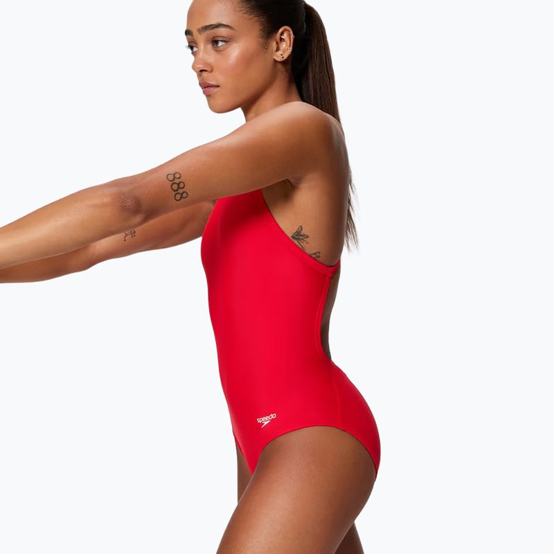 Dámské jednodílné plavky Speedo Solid EnduraSoft Turnback team red 3