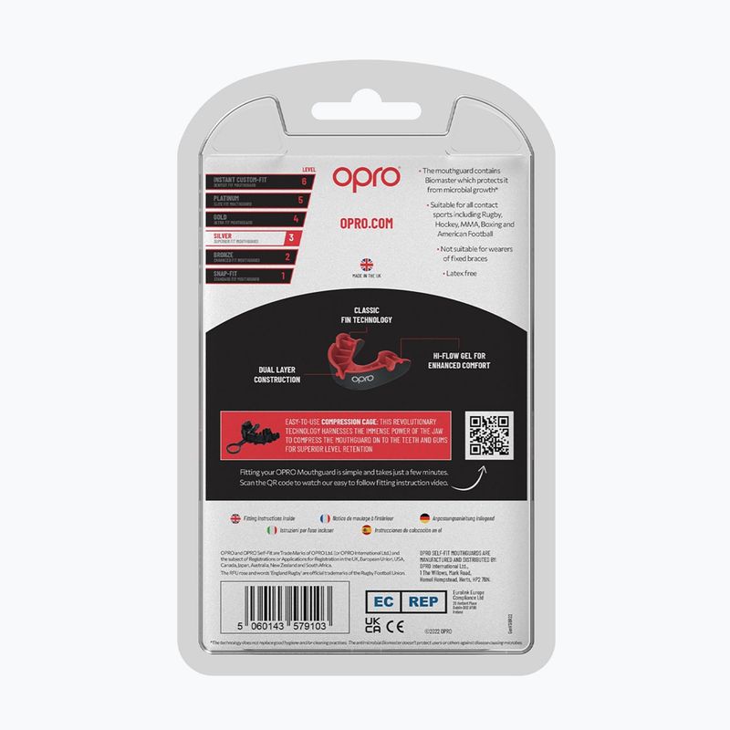 Chránič zubů Opro Silver GEN4 black/red 3