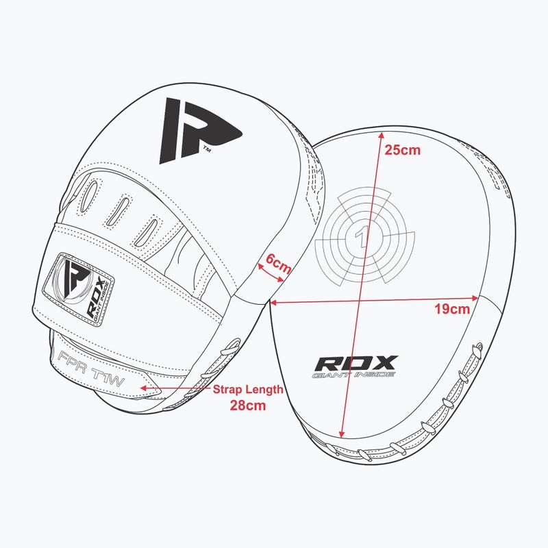 Tréninkové lapy RDX Focus Pad With Strap white 6