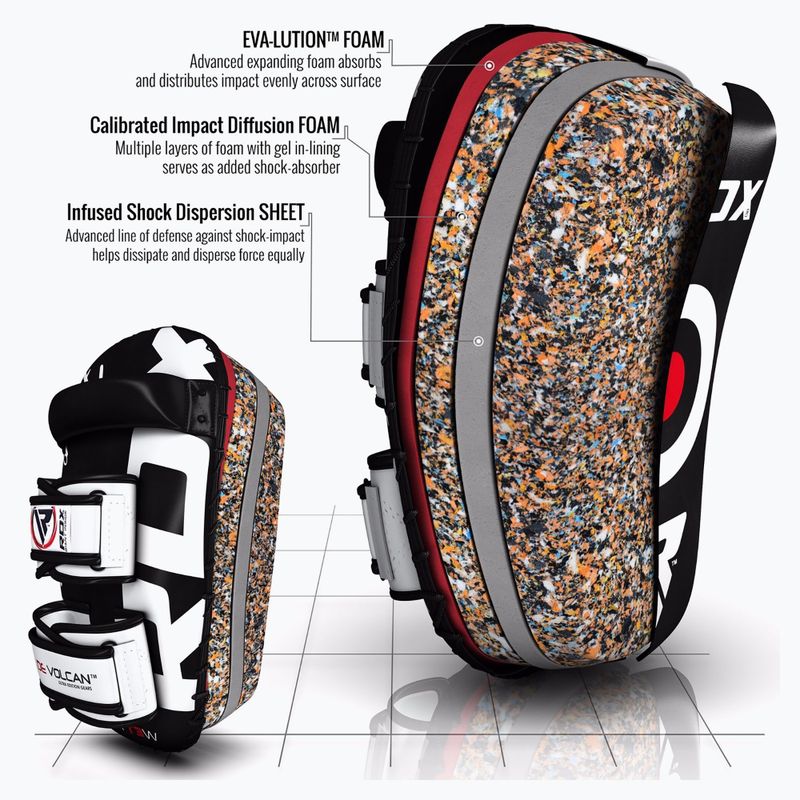 Boxerská lapa RDX T3 Muay Thai Training Shield Kick Pads white/black 5