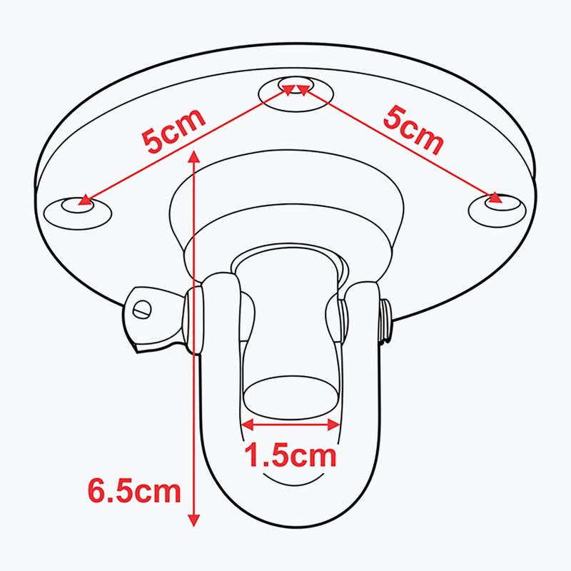 Stropní držák pro boxovací pytel RDX Iron Swivel Regular černý SWI-R1B 5