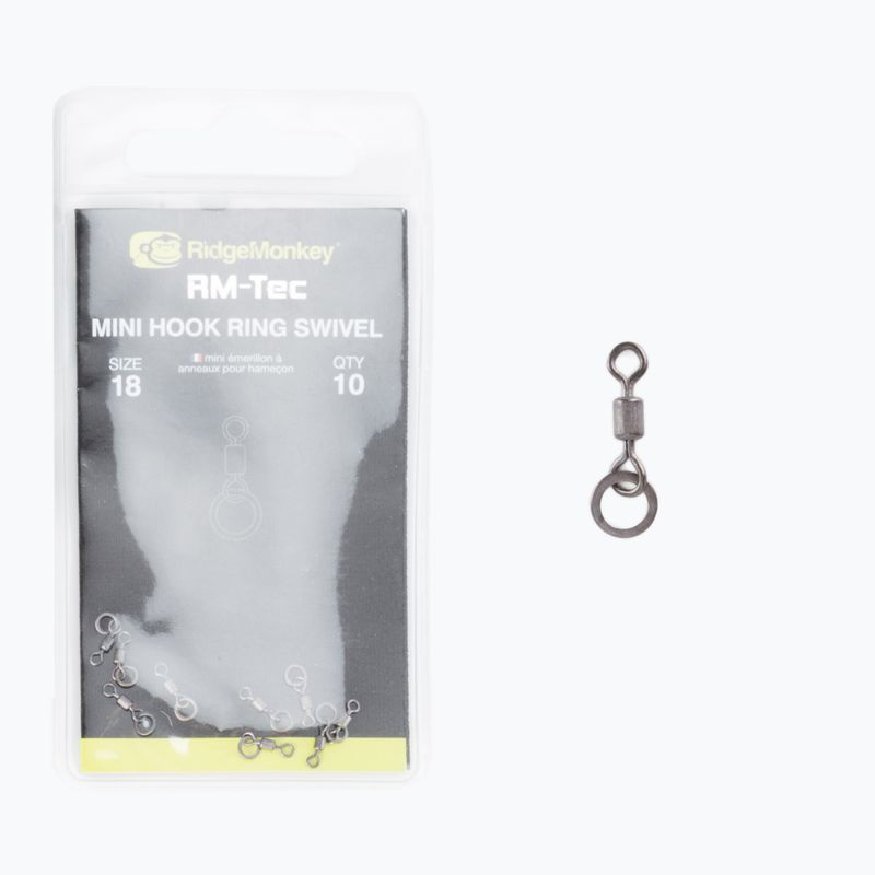 Ridge Monkey Connexion Mini Hook Ring Swivel černý RMT097