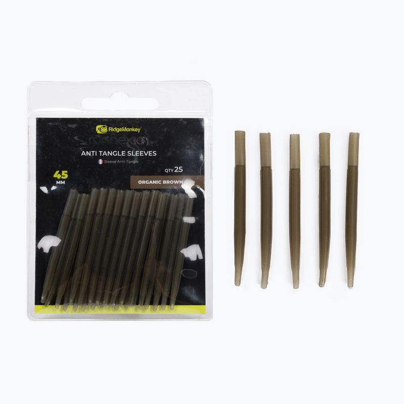 Rukávy RidgeMonkey Connexion Anti Tangle Sleeves hnědé RMT109