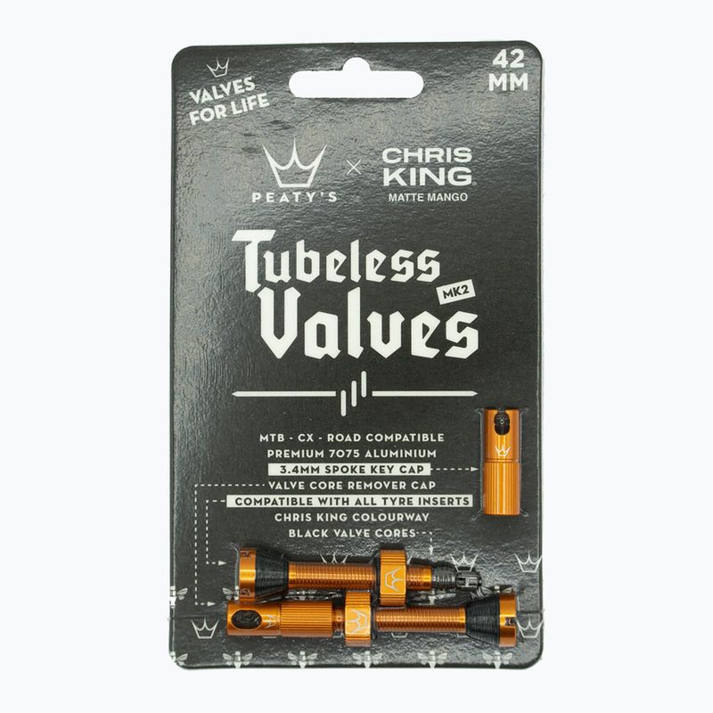 Sada ventilků Peaty's X Chris King MK2 Presta 42 mm mango 2