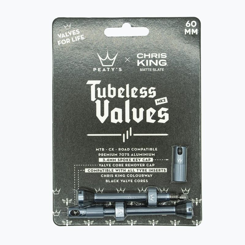 Sada ventilků Presta Peaty'S X Chris King Mk2 Tubeless Valves PTV2-60-SLT-12 83792 2