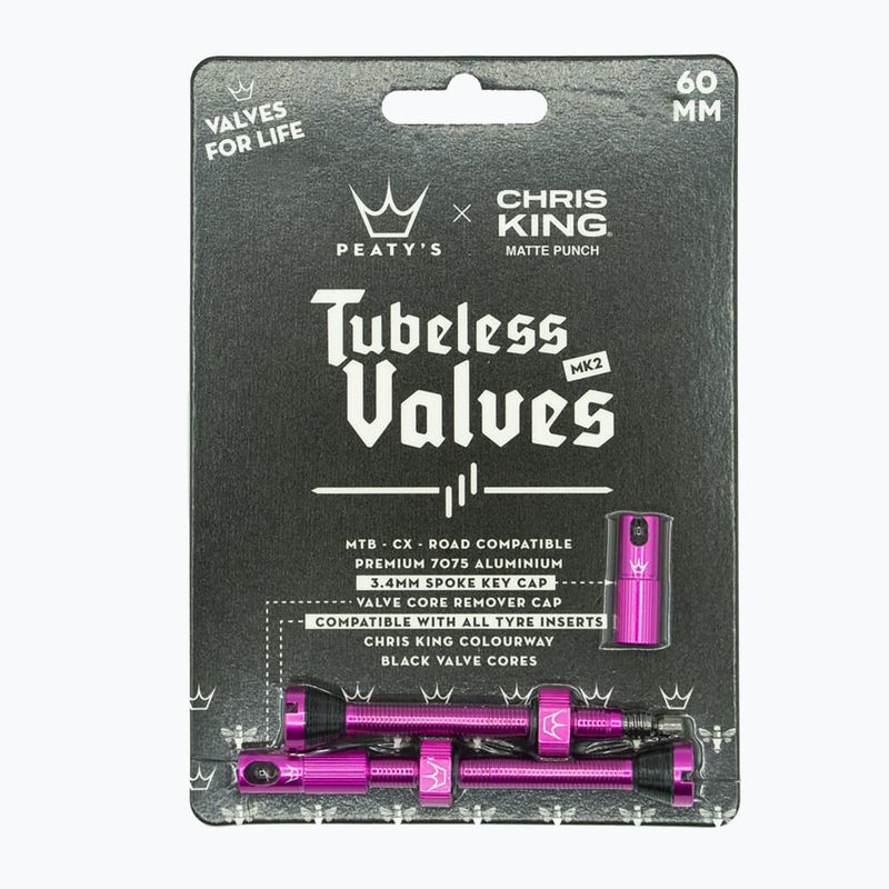 Sada ventilků Presta Peaty'S X Chris King Mk2 Tubeless Valves PTV2-60-PUN-12 pink 83788 2