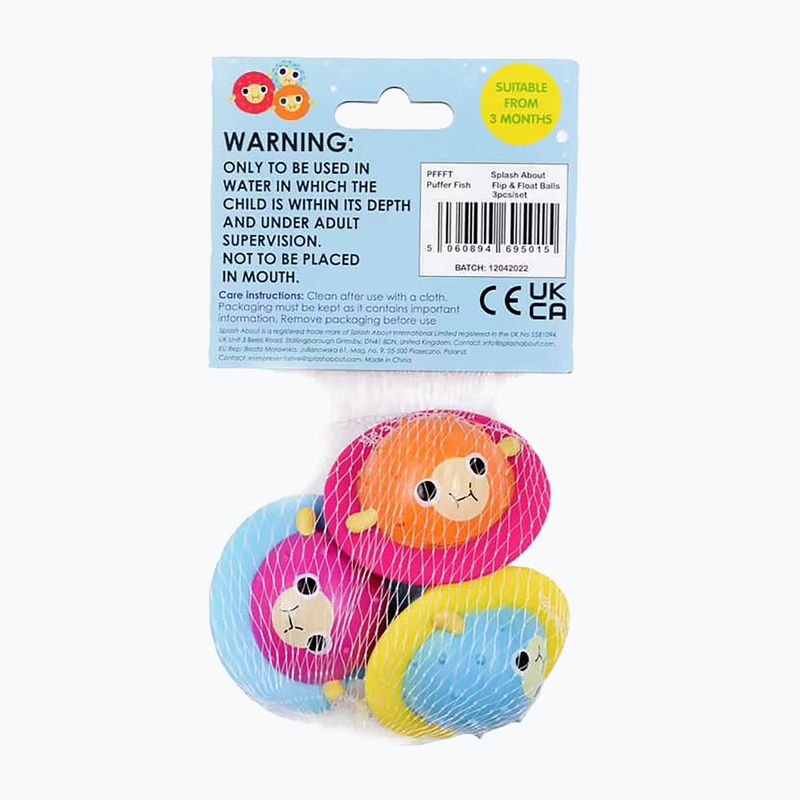 Výuková hračka do vody  Splash About Pufferfish Flip&Float 3 ks orange / blue / purple 4
