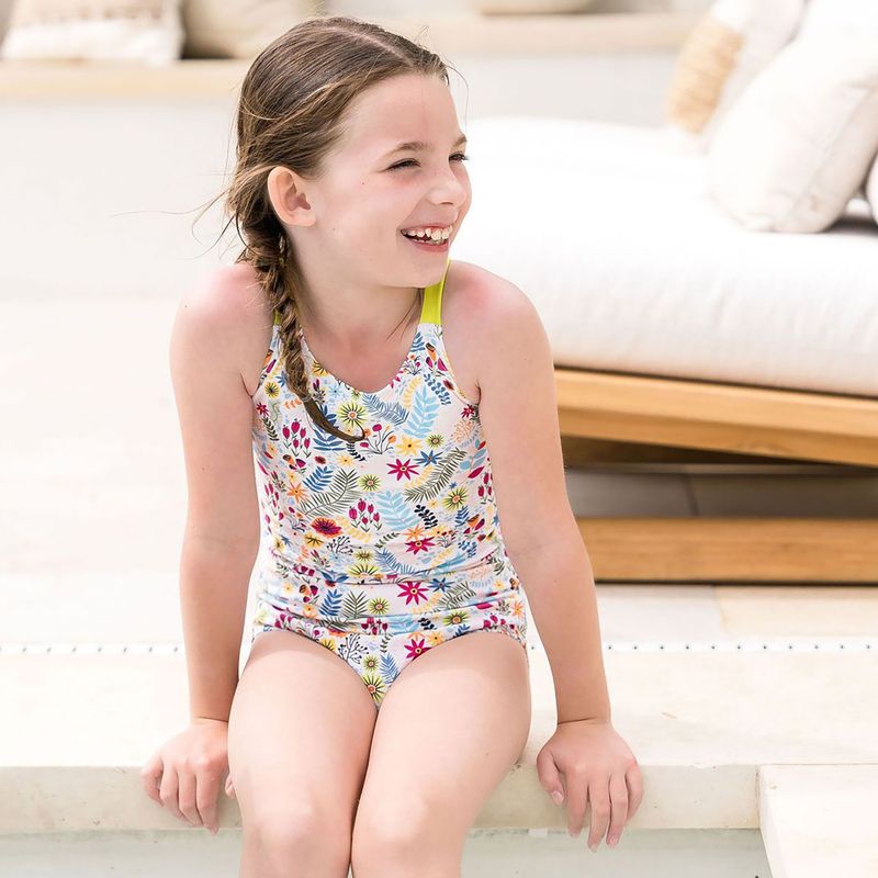 Dětské jednodílné plavky Splash About Jungle Paradise lime 8