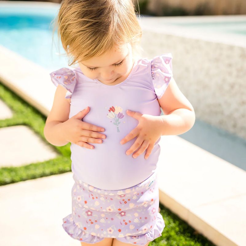 Dětské jednodílné plavky s plenkou Splash About Happy Nappy Frills strawberry field 4