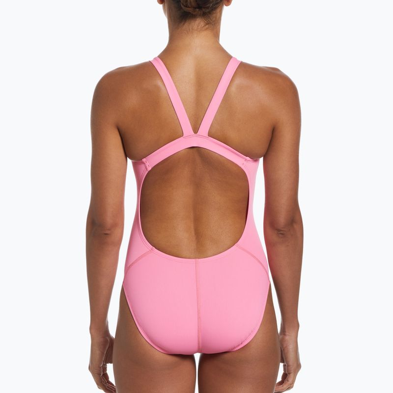 Nike Hydrastrong Solid Fastback dámské jednodílné plavky růžové NESSA001-660 5