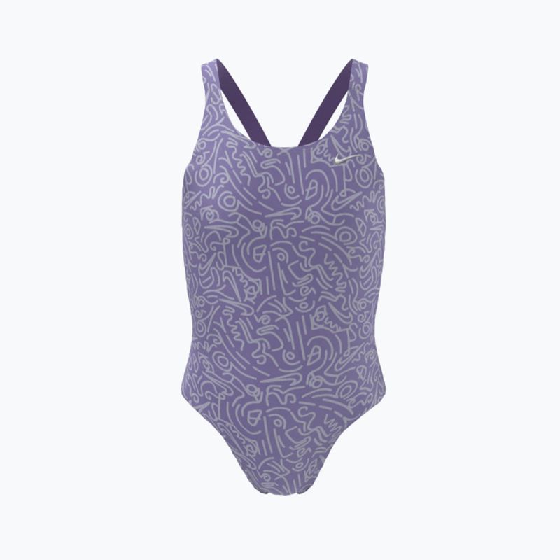 Dětské jednodílné plavky Nike Hydrastrong Multi Print Fastback space purple 4