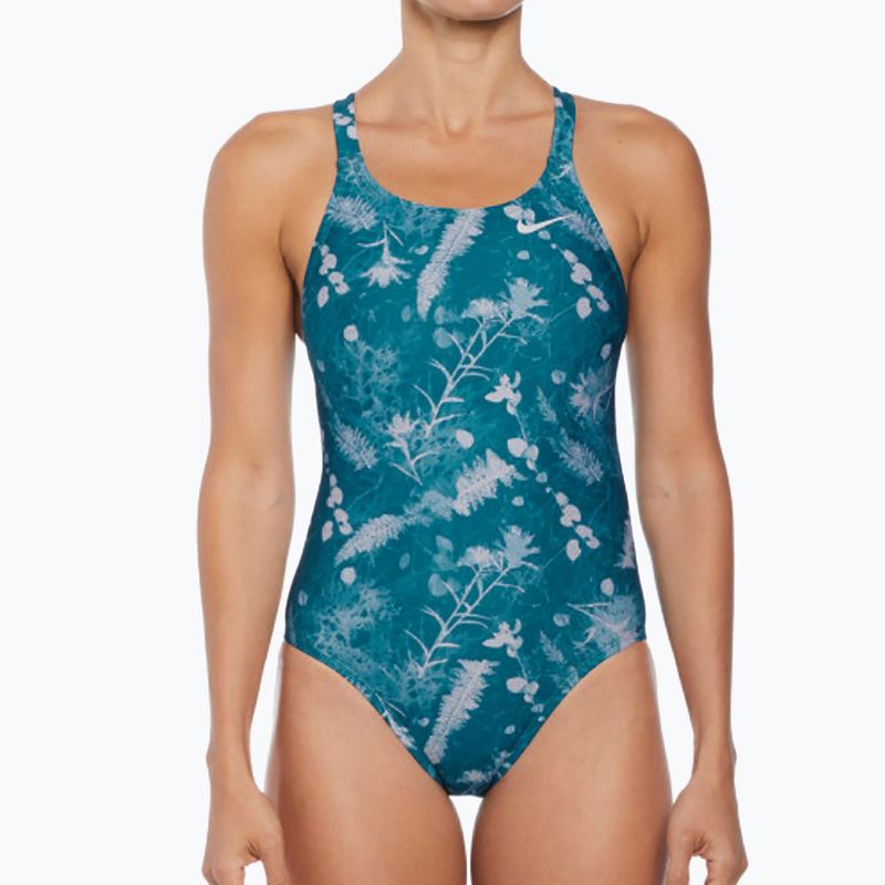 Dámské jednodílné plavky Nike Hydrastrong Multi Print Fastback mineral teal 4