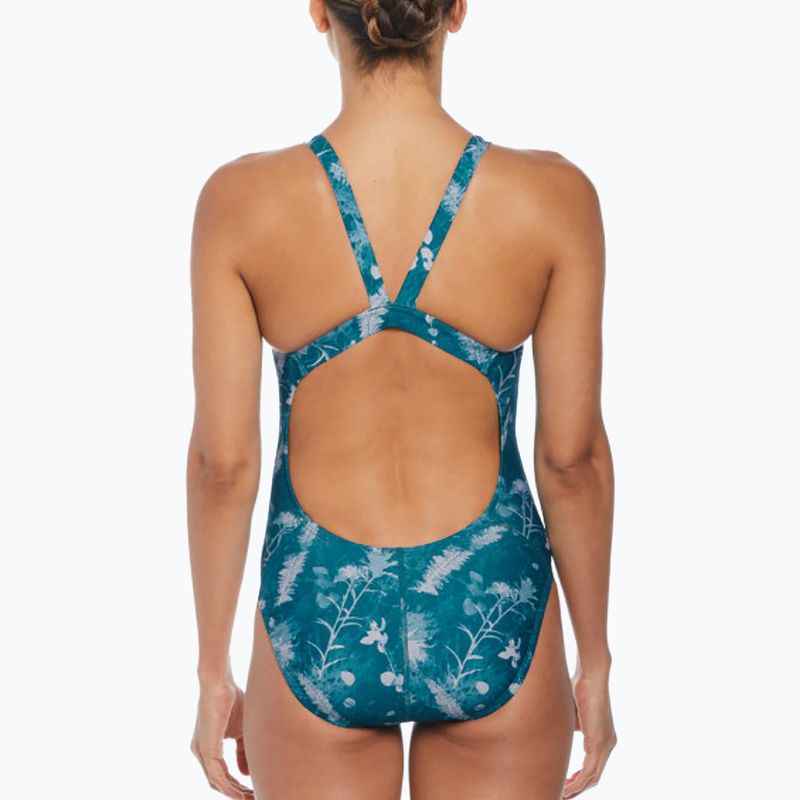 Dámské jednodílné plavky Nike Hydrastrong Multi Print Fastback mineral teal 6