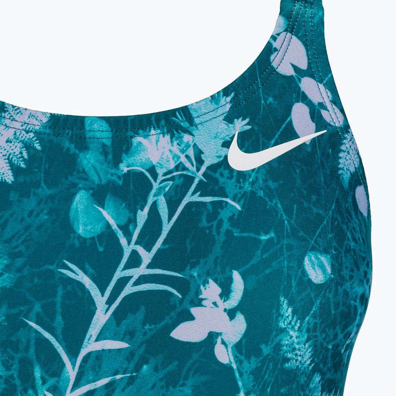 Dámské jednodílné plavky Nike Hydrastrong Multi Print Fastback mineral teal 3