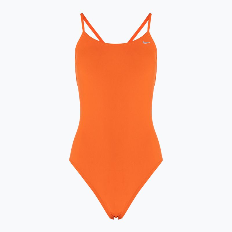 Dámské jednodílné plavky  Nike Lace Up Tie Back total orange