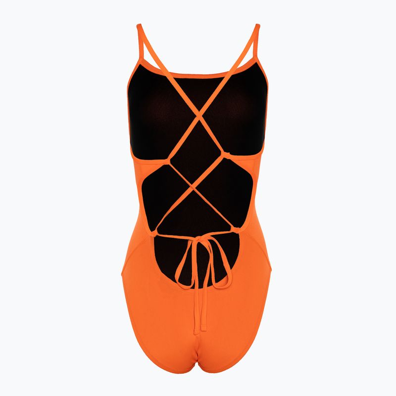 Dámské jednodílné plavky  Nike Lace Up Tie Back total orange 2