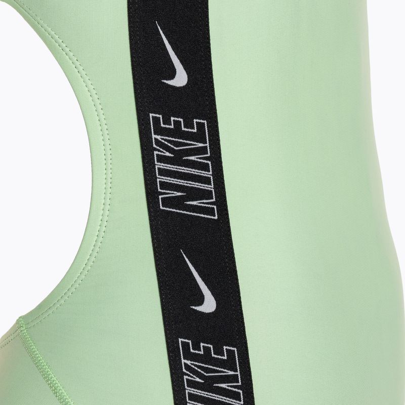 Dámské jednodílné plavky  Nike Logo Tape Fastback vapor green 4