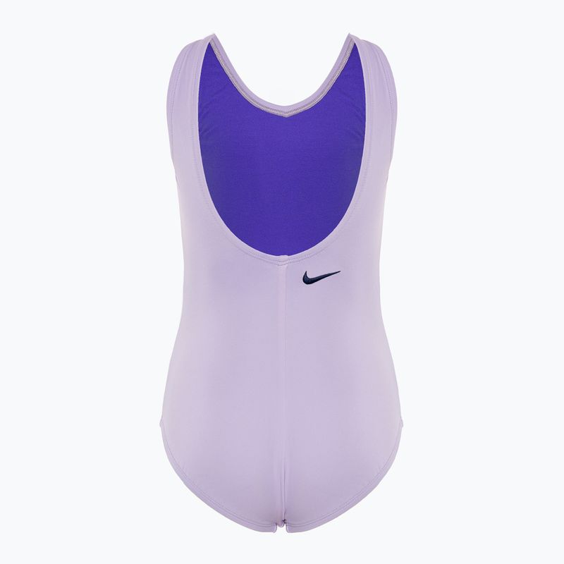 Dětské jednodílné plavky  Nike Multi Logo U-Back lilac bloom 2