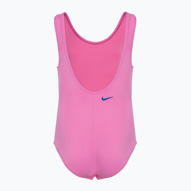 Dětské jednodílné plavky  Nike Multi Logo U-Back playful pink 2