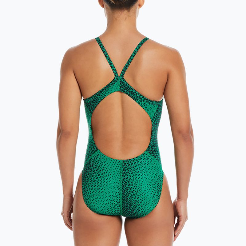 Dámské jednodílné plavky  Nike Hydrastrong Delta Racerback court green 5