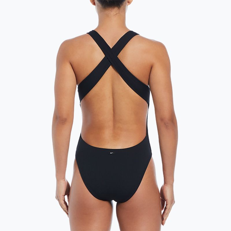 Jednodílné plavky Nike Elevated Essential Pucker Crossback black 5