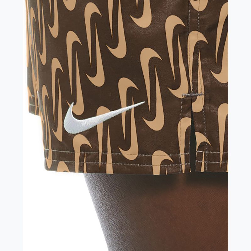 Pánské plavecké šortky Nike Swoosh Link 5" Volley cacao wow 6