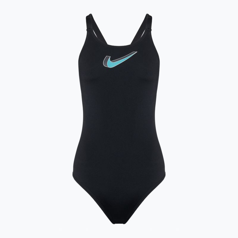 Dámské jednodílné plavky  Nike Hydrastrong 3D Swoosh Fastback black