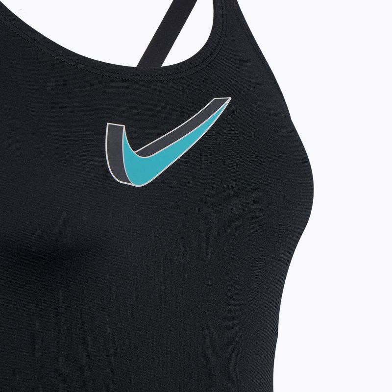 Dámské jednodílné plavky  Nike Hydrastrong 3D Swoosh Fastback black 3