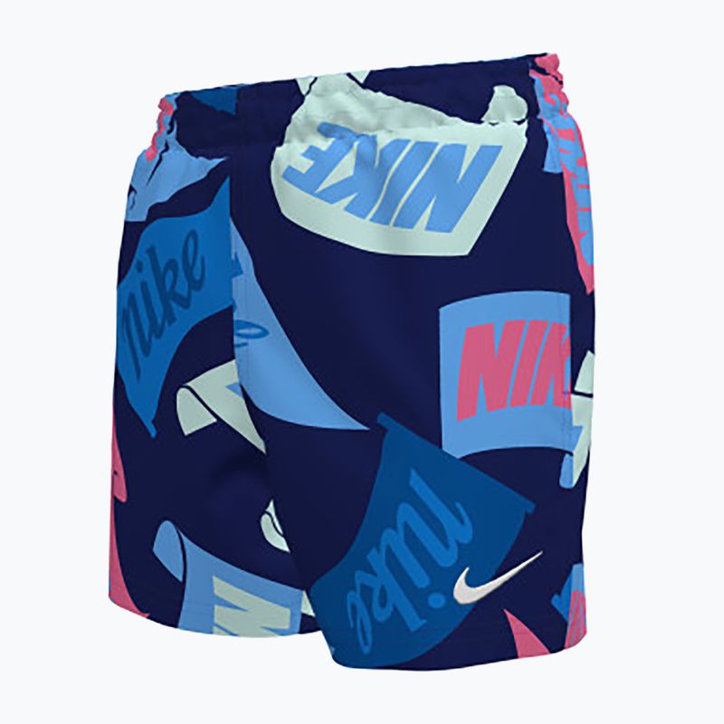 Dětské plavecké šortky Nike Tossed Flags 4" Volley midnight navy