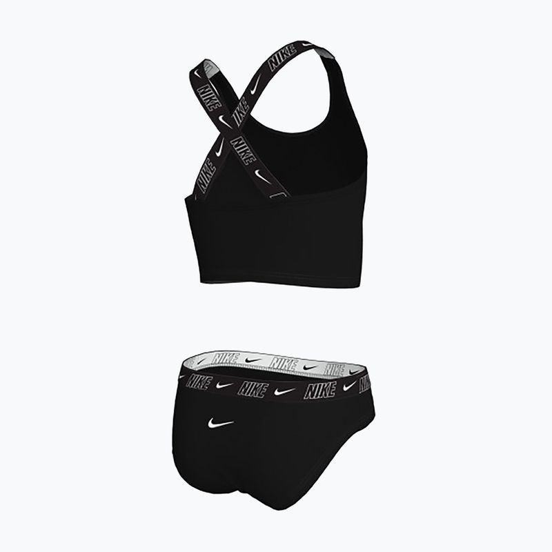 Dětské dvoudílné plavky Nike Logo Tape Crossback Midkini black 2