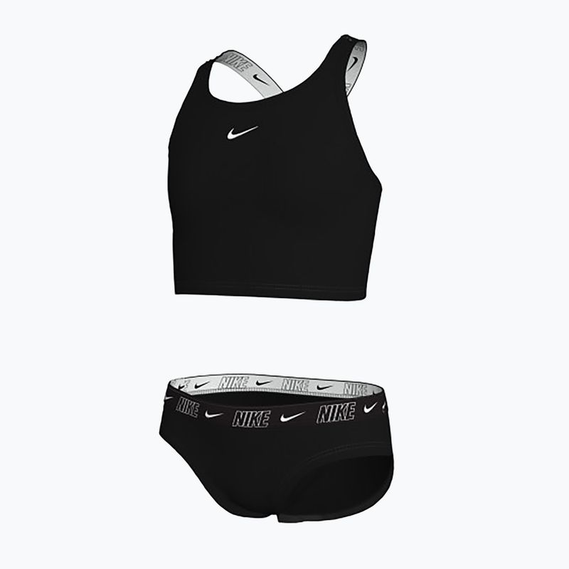 Dětské dvoudílné plavky Nike Logo Tape Crossback Midkini black 3