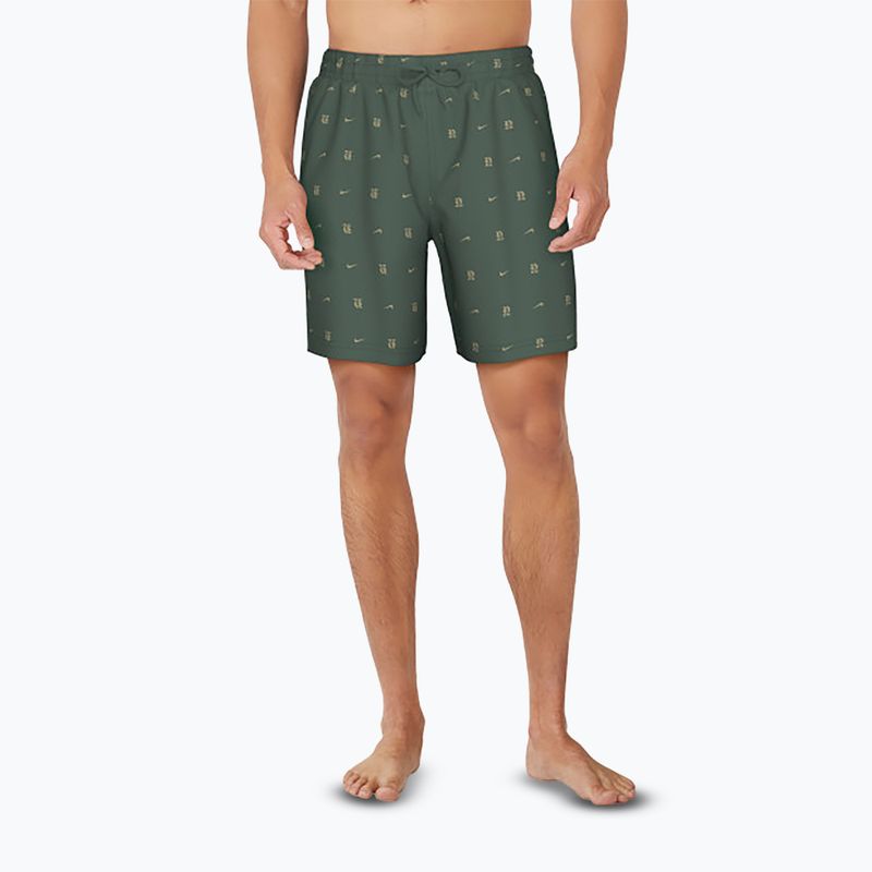 Pánské plavecké šortky Nike Luxe Letter 7" Volley fir