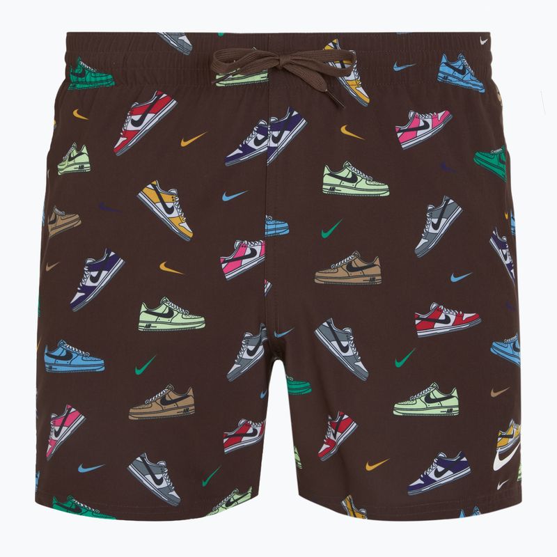 Pánské plavecké šortky Nike Multi Print 5" Volley baroque brown
