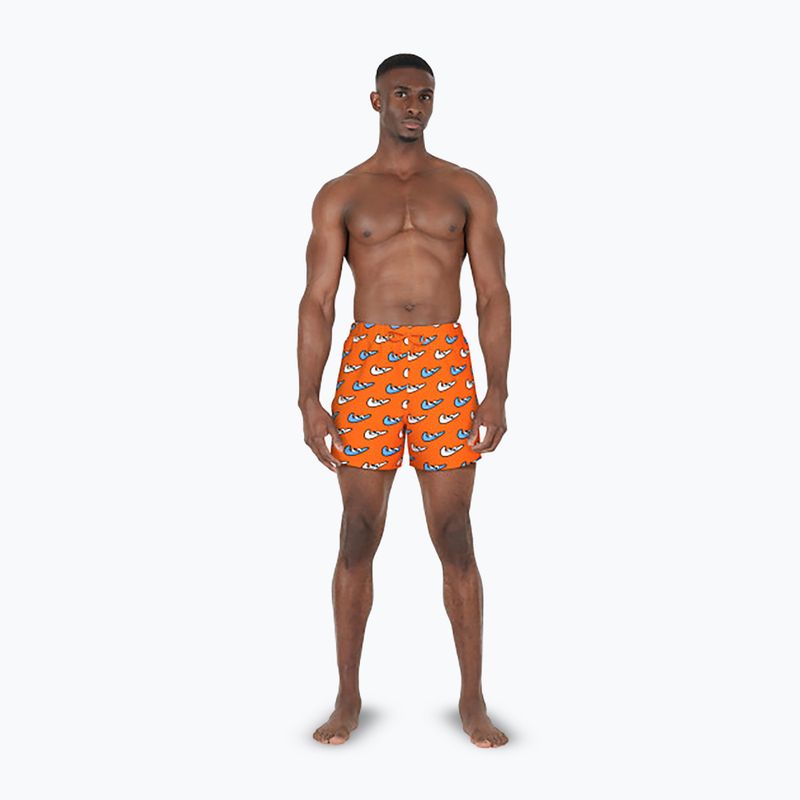 Pánské plavecké šortky Nike Multi Print 5" Volley orange blaze 2